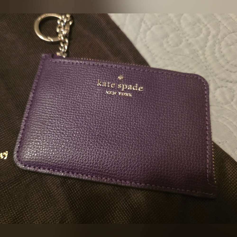 Kate Spade Remi Flap Chain Crossbody Ripe Plum Multi & Card Holder - Picture 8 of 9